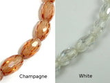 CZ beads, 6 x 9 mm Faceted Rice Beads-BeadBasic