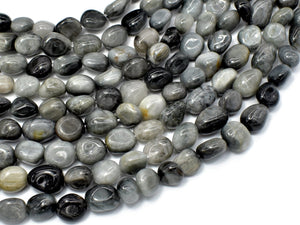 Hawk Eye Beads, Approx 6x8mm Nugget Bead-BeadBasic