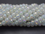 Mystic Coated Agate-White, 6mm Faceted Round-BeadBasic