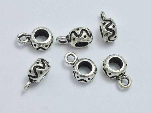 4pcs 925 Sterling Silver Bead Connector-Antique Silver, Rondelle, 6x3.8mm, Hole 3.4mm-BeadBasic