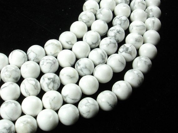 White Howlite, 10mm(10.5mm) Round beads-BeadBasic