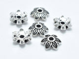 8pcs 925 Sterling Silver Bead Caps-Antique Silver-BeadBasic