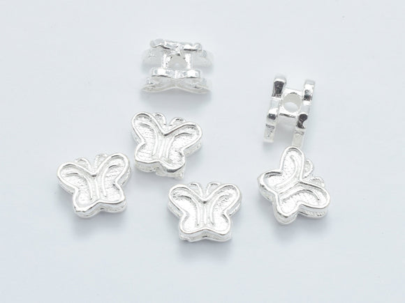 4pcs 925 Sterling Silver Beads, Butterfly Beads, 6.5x5mm Beads-BeadBasic