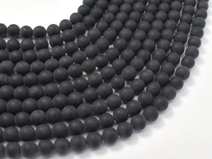 Matte Black Onyx, 6mm Round beads-BeadBasic