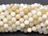 White Opal, 8mm (8.3mm) Round Beads-BeadBasic