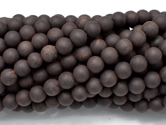 Matte Black Sandalwood Beads, 6mm(6.3mm) Round-BeadBasic