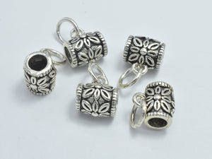 2pcs 925 Sterling Silver Bead Connector-Antique Silver, Round Tube, 7.5x6mm-BeadBasic