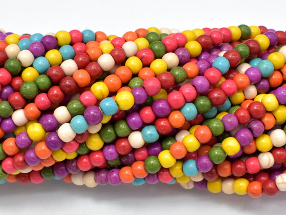 Howlite Beads, Multicolored, 4mm, 13.5 Inch-BeadBasic