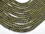 Epidote-Pyrite Inclusion, 6mm(6.3mm) Round beads-BeadBasic