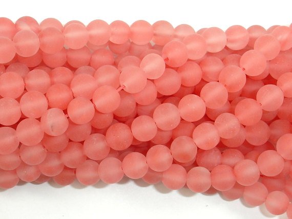 Matte Cherry Quartz Beads, 6mm Round Beads-BeadBasic