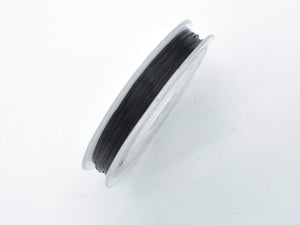 2Rolls Black Stretch Elastic Beading Cord, 0.5mm, 2 Rolls-20 Meters-BeadBasic