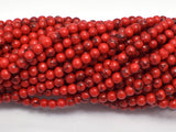 Red Howlite Beads, 4mm Round Beads-BeadBasic