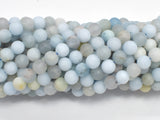 Matte Aquamarine Beads, 6mm (6.5mm), Round-BeadBasic