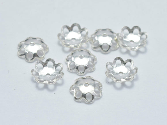 50pcs 5mm 925 Sterling Silver Bead Caps, 5mm Flower Bead Caps-BeadBasic