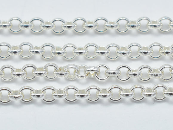 1foot 925 Sterling Silver Chain, Rolo Chain, Round Chain-BeadBasic
