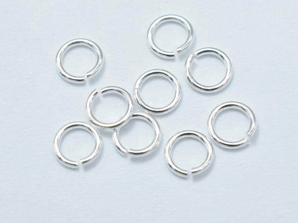 50pcs 925 Sterling Silver Open Jump Ring, 4mm-BeadBasic