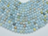 Genuine Aquamarine Beads, 8mm Round Beads-BeadBasic