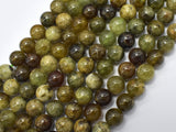 Green Garnet Beads, 8mm Round Beads-BeadBasic