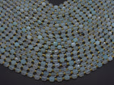 Blue Chalcedony Agate Beads, 6mm Faceted Prism Double Point Cut-BeadBasic