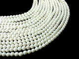 White Sponge Coral Beads, Round, 6mm(6.5 mm)-BeadBasic