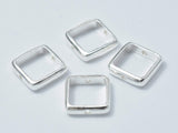 4pcs 925 Sterling Silver Square Bead Frames, 9.5mm-BeadBasic