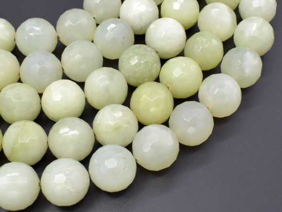 New Jade Beads, 18mm (17mm) Faceted Round Bead-BeadBasic