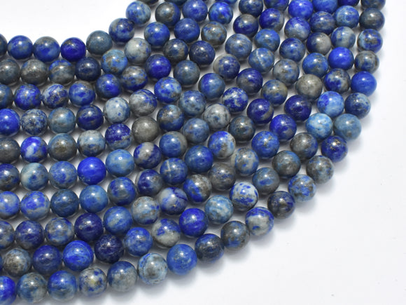 Natural Lapis Lazuli, Blue 6mm Round Beads-BeadBasic