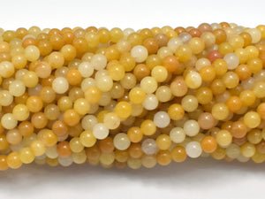 Yellow Jade Beads, 4mm (4.5mm) Round Beads-BeadBasic