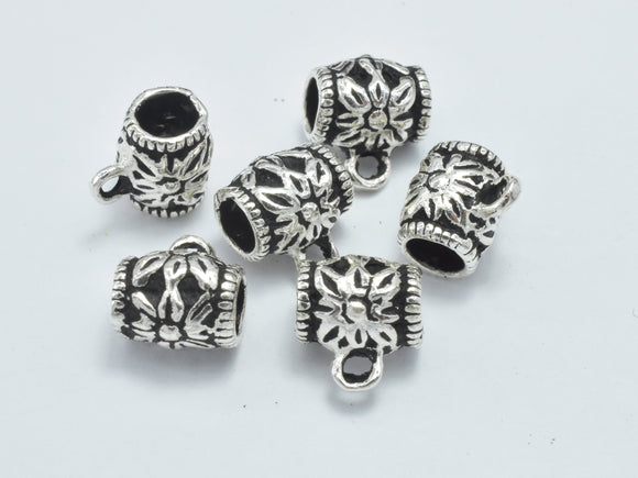 2pcs 925 Sterling Silver Bead Connector-Antique Silver, Drum, 6x7.2mm-BeadBasic