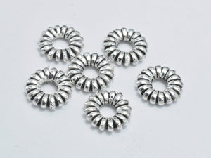 6pcs 925 Sterling Silver Spacers-Antique Silver, 7.5mm Spacer-BeadBasic