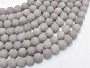 Matte Jade Beads-Gray, 8mm (8.4mm) Round-BeadBasic