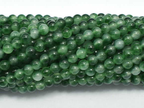 Malaysia Jade - Green, White, 4mm (4.5mm), Round-BeadBasic