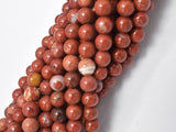 Red Jasper Beads, Round, 6mm-BeadBasic
