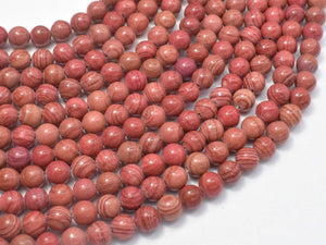 Pink Banded Jasper, 6mm Round Beads-BeadBasic