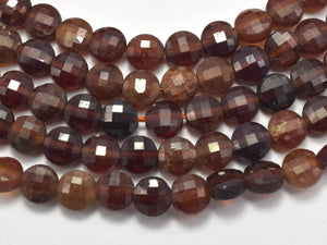 Hessonite, Orange Garnet Beads, 4mm Faceted Coin-BeadBasic