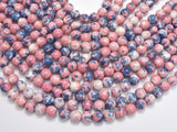 Rain Flower Stone, Pink, Gray, 8mm Round Beads-BeadBasic