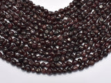 Red Garnet Beads, 6x7mm, Pebble Nugget Beads-BeadBasic