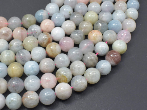 Beryl Beads, Morganite, Aquamarine, Heliodor, 10mm Round-BeadBasic