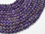Amethyst Beads, 6mm(6.6mm) Round-BeadBasic