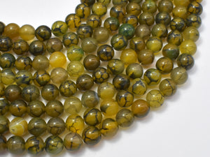 Dragon Veins Agate Beads, 8mm, Round Beads-BeadBasic