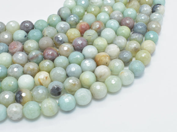 Mystic Coated Amazonite, 6mm (6.3mm) Faceted, AB Coated-BeadBasic