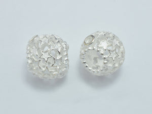 1pc 925 Sterling Silver Bead, Filigree Rondelle Beads, Big Hole Spacer Bead, 7x4.8mm, Small Hole 2mm, Big Hole 4.8mm-BeadBasic