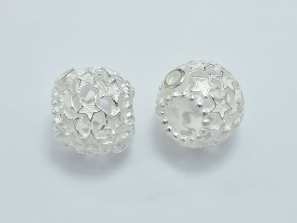 1pc 925 Sterling Silver Bead, Filigree Rondelle Beads, Big Hole Spacer Bead, 7x4.8mm, Small Hole 2mm, Big Hole 4.8mm-BeadBasic