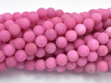Matte Jade Beads, Hot Pink, 8mm (8.4mm) Round-BeadBasic