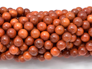 Dragon Blood Wood Beads, 8mm Round Beads, 35 Inch-BeadBasic