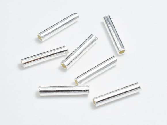 20pcs 925 Sterling Silver Tube, Tube Connector, 2x10mm-BeadBasic