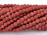 Red Lava Beads, Round, Approx 7mm-BeadBasic