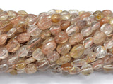 Copper Rutilated Quartz, Approx 6x9mm Nugget Beads, 15.5 Inch-BeadBasic