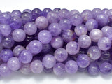 Amethyst, 10mm (10.2mm) Round Beads, 15.5 Inch, Full strand-BeadBasic