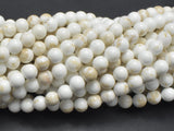 White Howlite, Round, 6mm, 15.5 Inch-BeadBasic